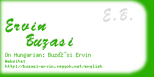 ervin buzasi business card